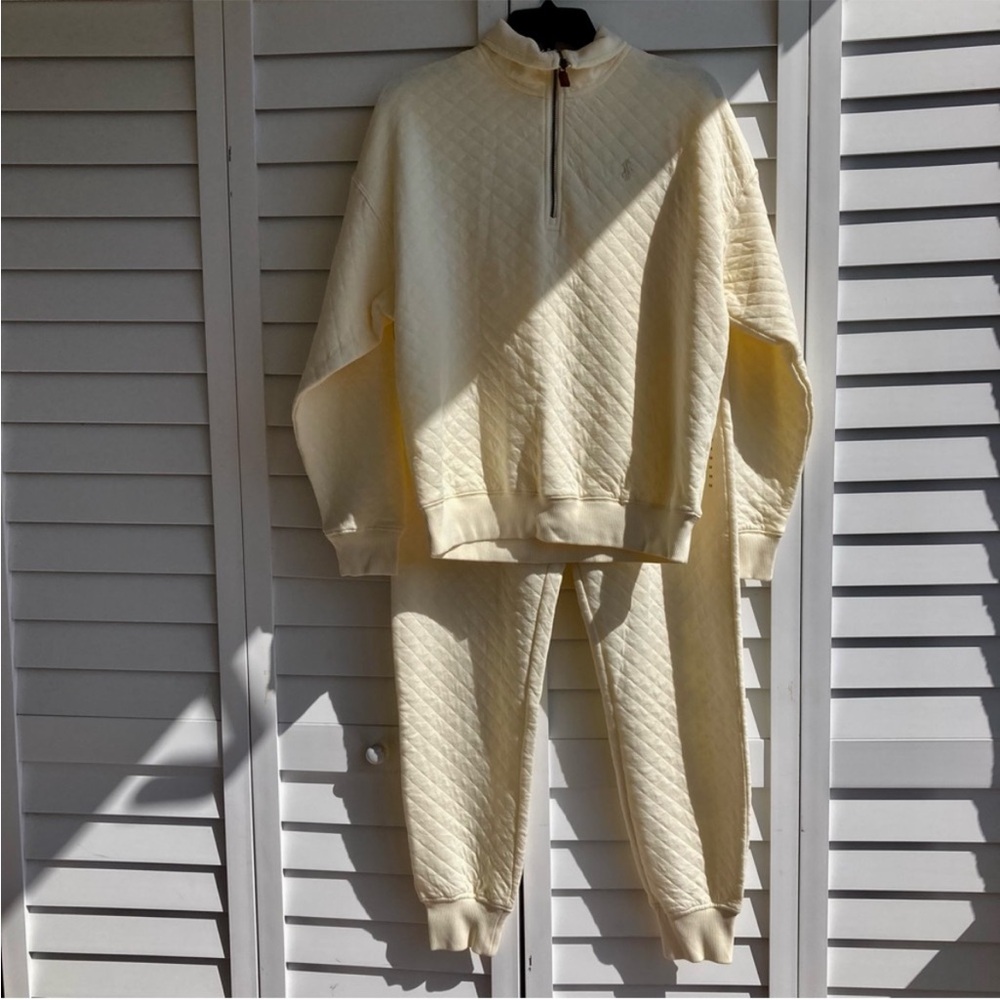 Polo by Ralph Lauren Ivory Quilted joggers set